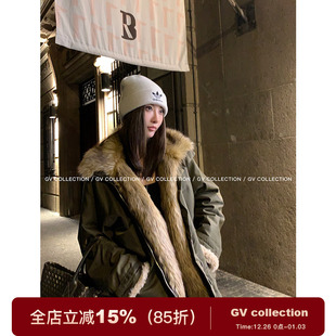 GV大白哥 皮毛一体加厚毛领派克服两穿棉服上衣外套 VTG硬核保暖