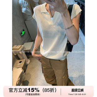 GV大白哥 上衣松弛感老钱百搭 极简做派 宽肩Polo衬衫