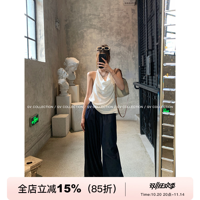 GV大白哥 薄软夏日 舒适天丝宽松透气速干夏牛仔裤阔腿休闲长裤女