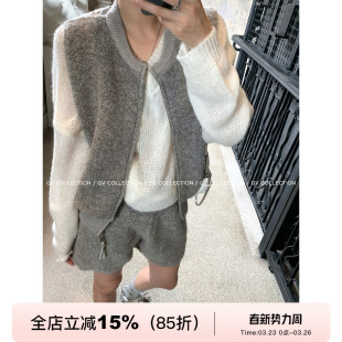 早秋上衣休闲裤 GV大白哥 套装 羊毛圈圈马甲短裤 子女 Chill味俏皮