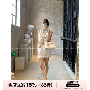 GV大白哥 薄雾重工 刺绣闪片拼接半裙防走光裙裤半身裙女夏新款