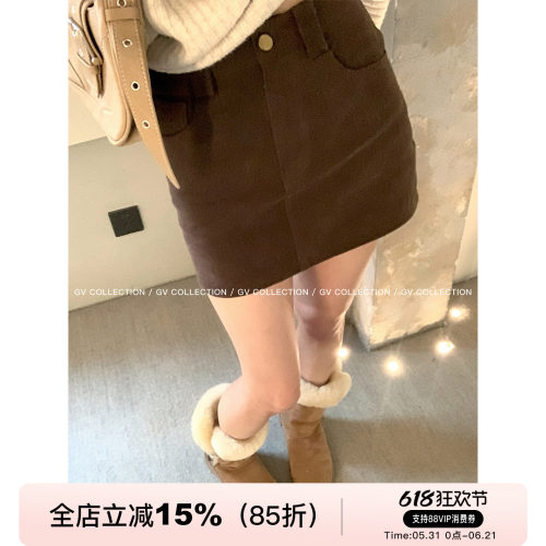 牛仔包臀防走光半身裙