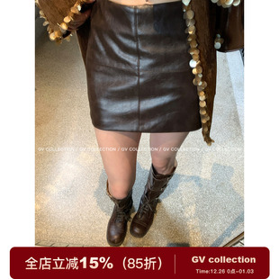 裙子女 亮皮防走光短裙皮裙遮肉时髦半身裙秋季 GV大白哥 质感解构