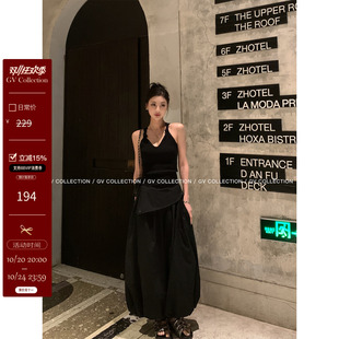 GV大白哥 轻薄设计感 夏日工装花苞收脚休闲九分裤设计感裤子女