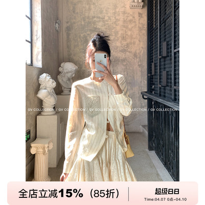 重工亚麻立体刺绣新中式衬衫外套