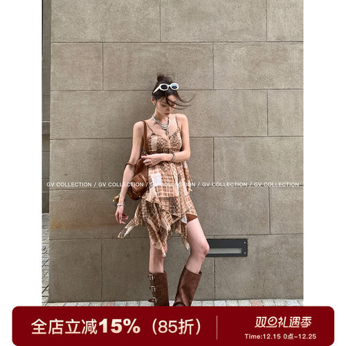 GV大白哥 流浪沙丘 解构立体重工层层拼接纱裙法式风吊带连衣裙女