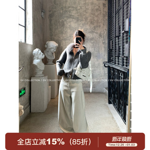 秋冬裤 天丝棉加绒结构阔腿牛仔裤 子女百搭 内绒Row系 GV大白哥