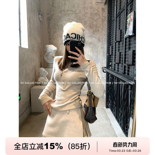 腿精羊毛呢防走光短裙开叉假两件收腰A字裙裤 GV大白哥 私服b入