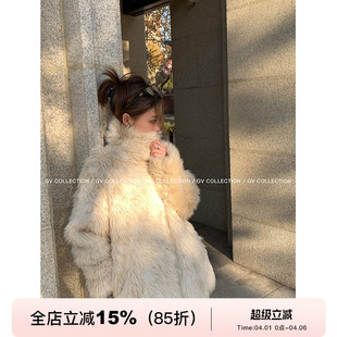宽松慵懒环保皮草加厚毛外套女气质感过冬款 do家重工 GV大白哥