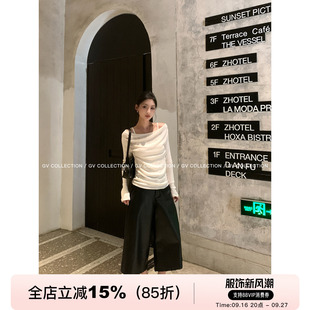 GV大白哥 智系叠穿 假两件吊带堆堆毛针织衫上衣2026秋季新款气质
