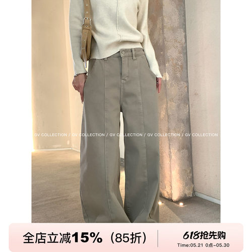 加绒加厚解构直筒牛仔裤