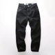 休闲潮男小直筒长裤 米西小铺秋冬款 单纯黑色粗纹洗水牛仔裤