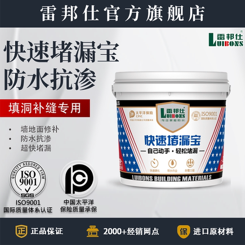雷邦仕水不漏堵漏王快干速干水泥散装砂浆卫生间下水管裂缝防渗水 - 封面