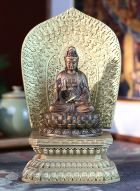 佛香天逸铜观音家居摆件