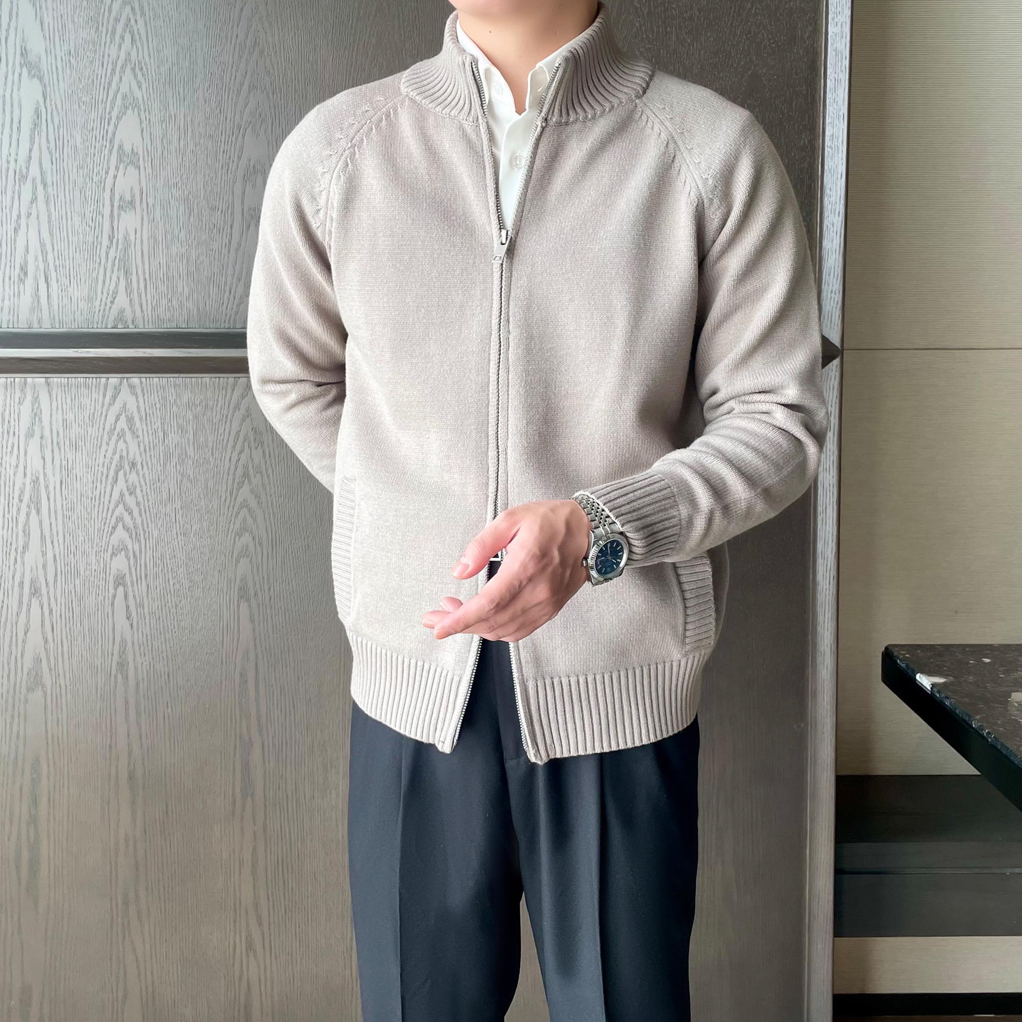 秋冬新款男士立领针织开衫