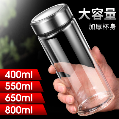 大容量泡茶便携单层玻璃杯