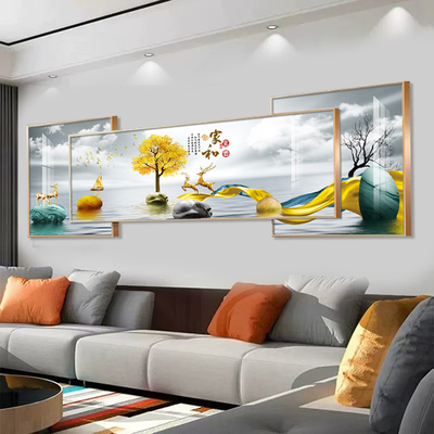 简约现代家业兴旺客厅装饰画轻奢高级感大气组合画沙发背景墙挂画