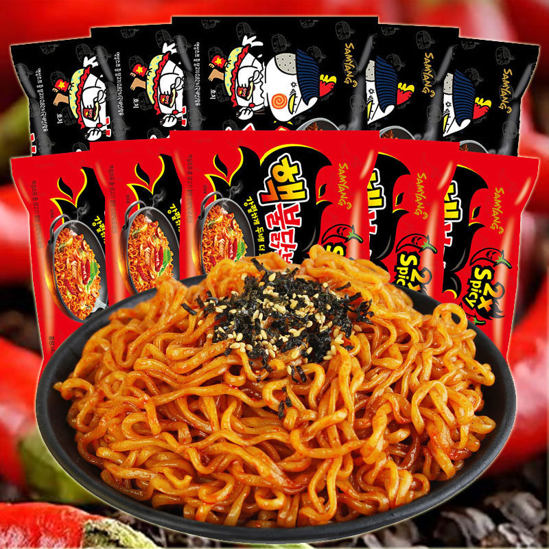 韩国进口三养网红火鸡面辣鸡肉味方便面干拌面 核弹双倍辣方便面
