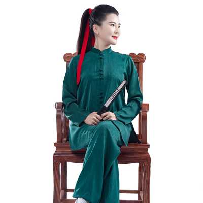 春夏季新品太极服男墨绿色