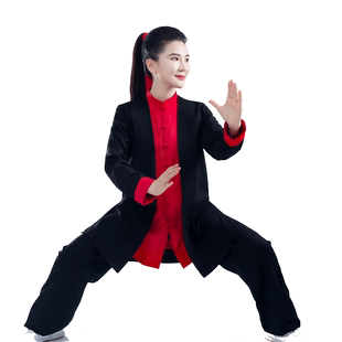 三件套太极服男女春秋季中国风棉麻武术表演练功陈英太极拳服装