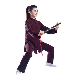 【断码清仓】秋冬季太极服男女厚纹弹国风武术练功陈英太极拳服装