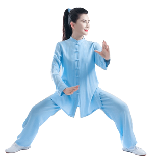 春夏季太极服男女软棉麻中国风武术表演练功晨练陈英太极拳服唐装