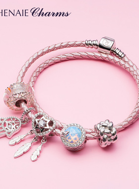 潘家同款情侣款925银皮绳简约款