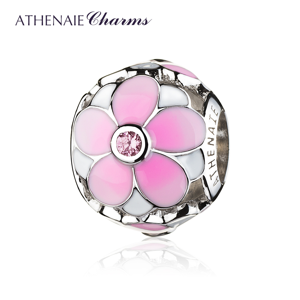 diy粉色花瓣手链吊坠珠子