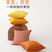 橙黄色抱枕靠枕沙发客厅大靠背靠垫高级感方形单独抱枕套子不含芯