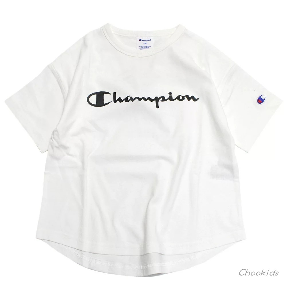 chookids 日本代购 champion 2022夏 童装 字母logo纯棉短袖t恤