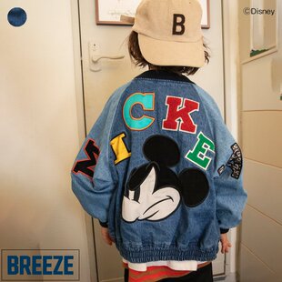 Chookids日本代购 BREEZE 2025秋 童装 迪士尼图案牛仔夹克外套
