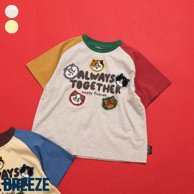 Chookids日本代购 BREEZE 2026夏 童装 BREEZY CATS贴片短袖T恤