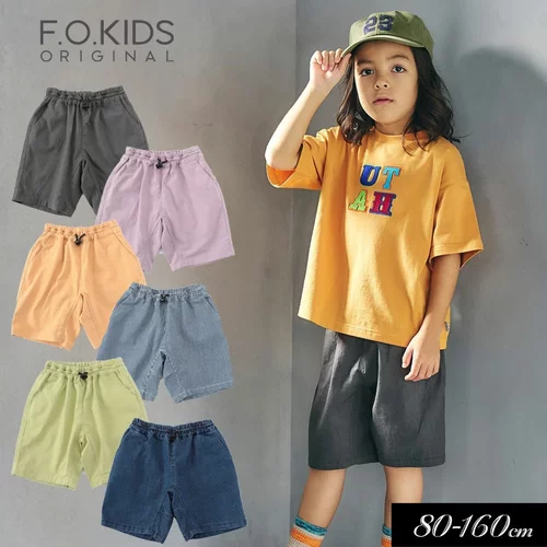 Chookids日本代购 F.O.KIDS 2025夏 童装 腰绳可调节百搭5分短裤