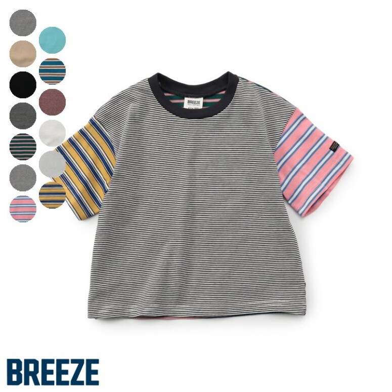 Chookids日本代购 BREEZE 2026夏 童装 限定条纹纯色百搭短袖T恤