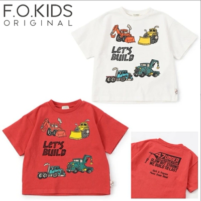 Chookids日本代购 F.O.KIDS 2026夏 童装 3色工程汽车图案短袖T恤