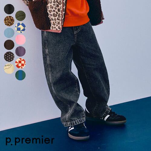 Chookids日本代购 p.premier 2026秋 童装 百搭宽松直筒牛仔长裤