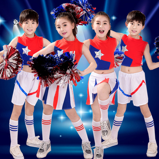 新款儿童啦啦操演出服少儿体操运动会舞蹈裙中小学生拉拉队表演服