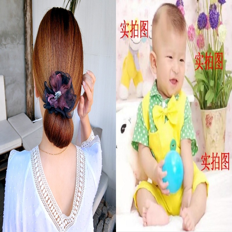 摆摊工具韩版优雅可爱员工花苞头卷发器宿舍头饰学生日常花朵发花