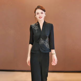 BYGB 竹叶提花蔷薇刺绣套装 青笙挽歌 中式 女2808 2025夏季