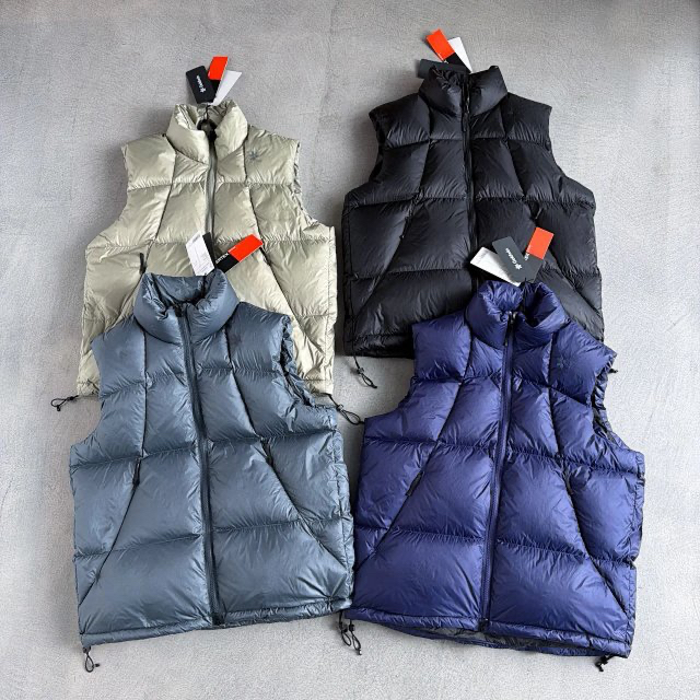 日系GDW PERTEX户外刺绣logo轻量保暖90绒羽绒马甲背心外套男女款