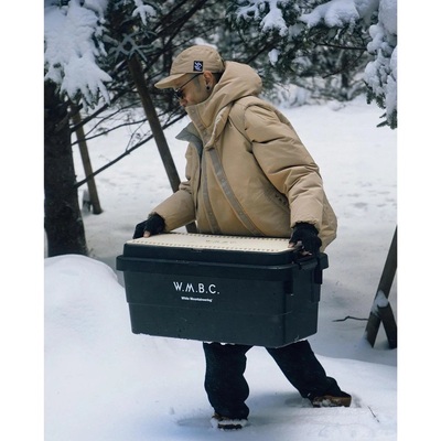 现货WMBC x TAION白山联名机能户外两面穿保暖蓬松连帽羽绒服外套