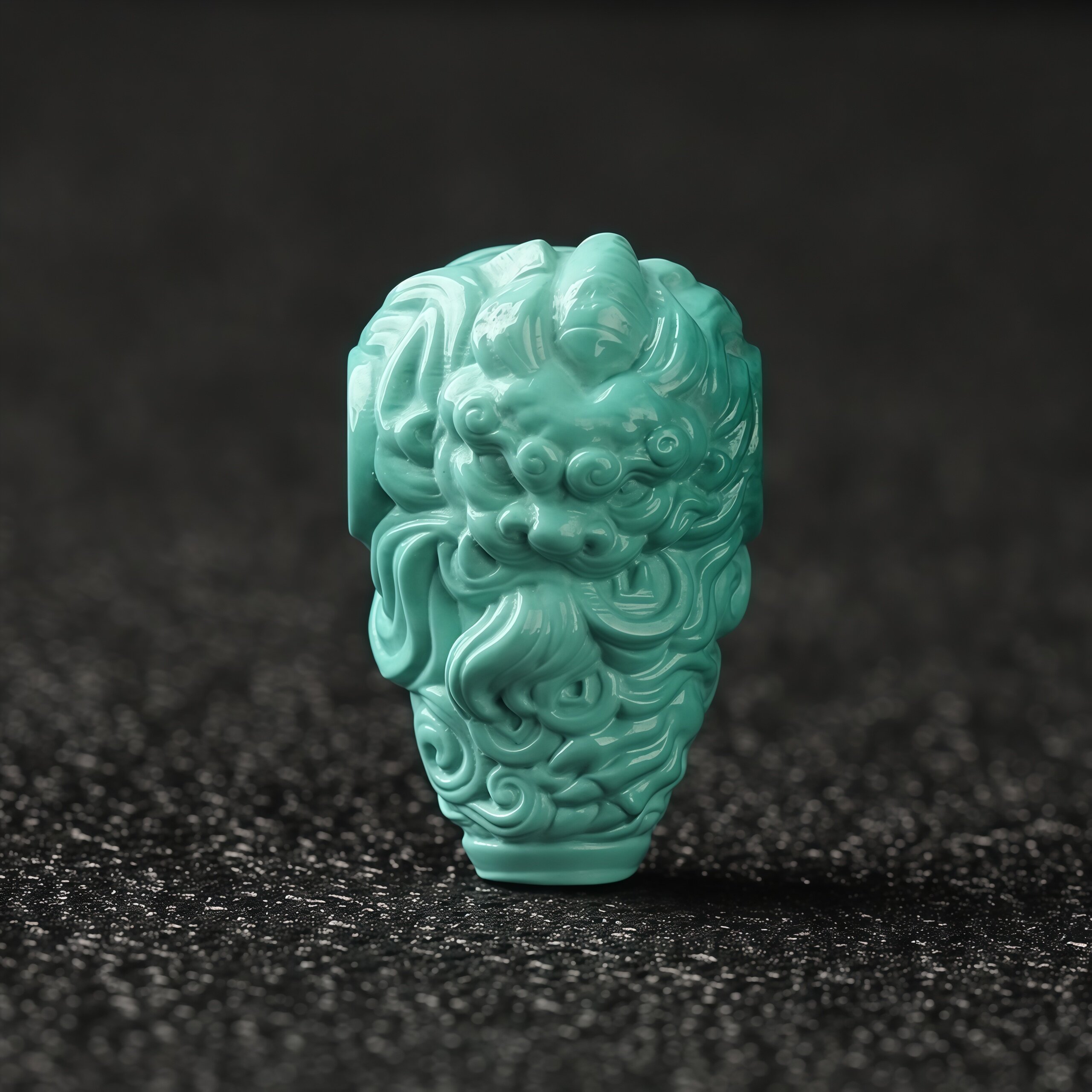 湖北绿松石精工绿松石龙三通满工金刚星月猴手串配饰隔珠龙纹雕刻