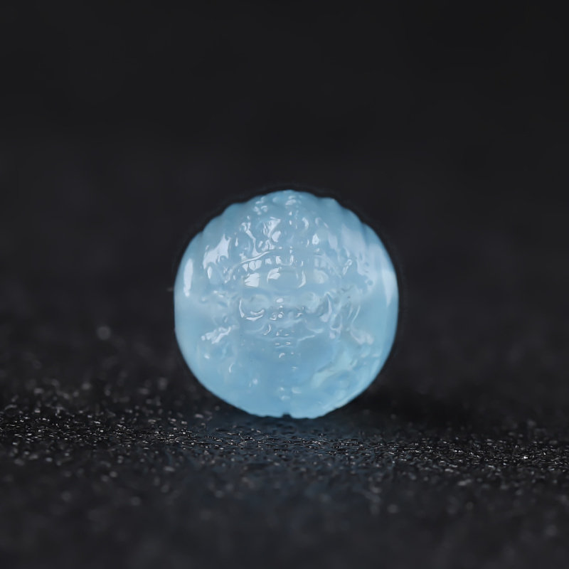 天然海蓝宝黄财神精工单珠金刚星月菩提手链文玩串配饰隔珠 孤品
