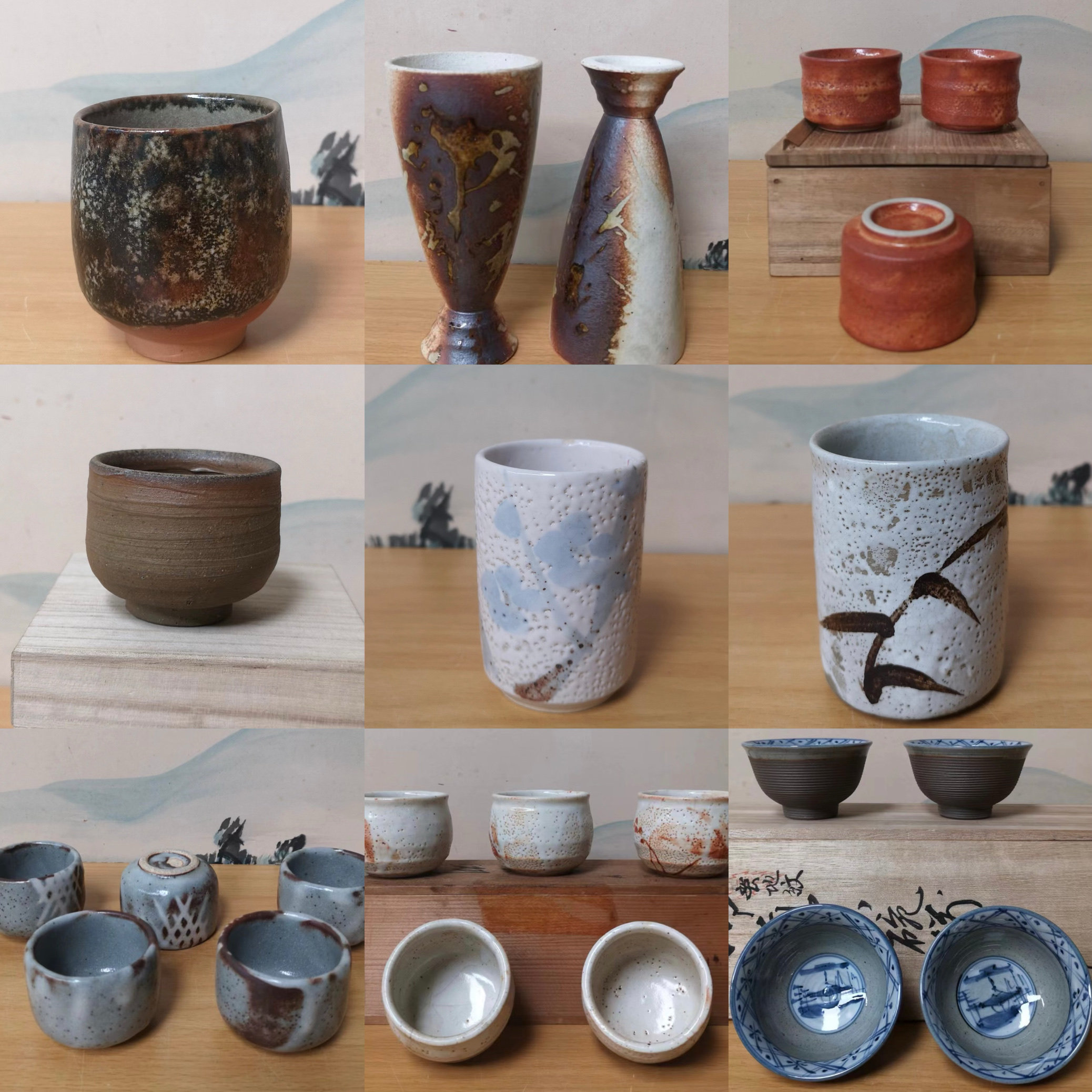 日式粗陶茶杯侘寂风  朱泥 萨摩 备前 志野烧茶盏对杯等