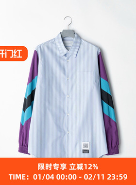 Fumito Ganryu  windbreaker shirt  袖子拼接防风衬衫夹克 外套