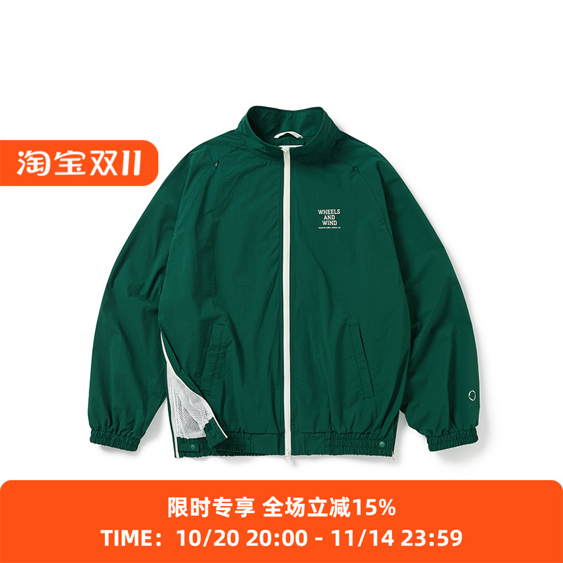 WHEELS and WIND 男女中性款防水防风伸缩性复古运动夹克外套