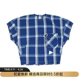 and wander indigo check pullover 女装透气抗皱机能性短袖上衣