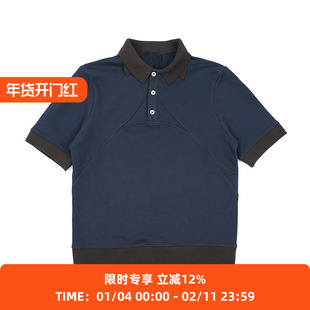 JLAL DOUBLE COLLAR POLO 意大利制双领短袖拼接POLO衫
