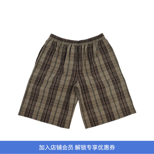 element现货格纹宽松短裤