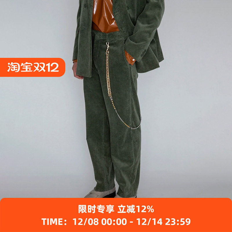 MG灯芯绒宽版直筒休闲裤